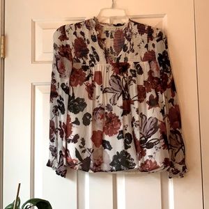 Fall Floral Long Sleeve Blouse